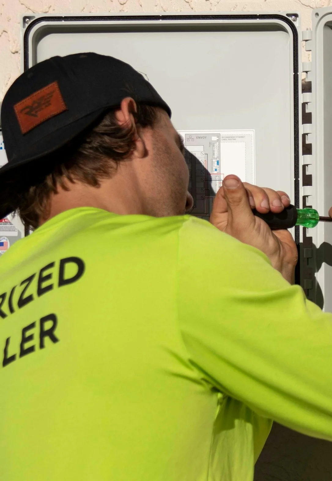 Electrician upgrading a residential electrical panel